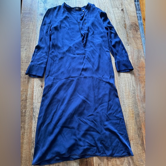 Calvin Klein Dresses & Skirts - Calvin Klein Collection 95% silk 5 % elastane Made in Italy Navy Blue Dress EUC